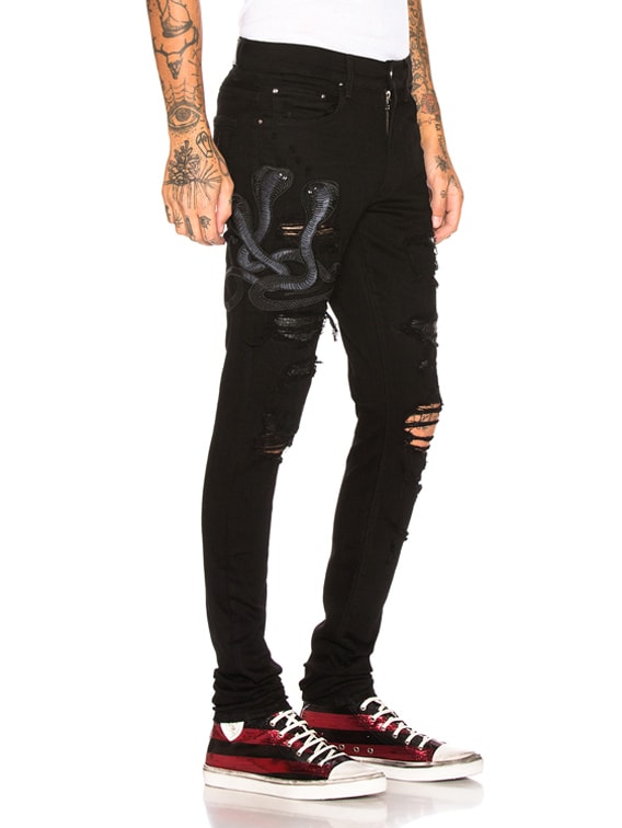 amiri art patch jeans black