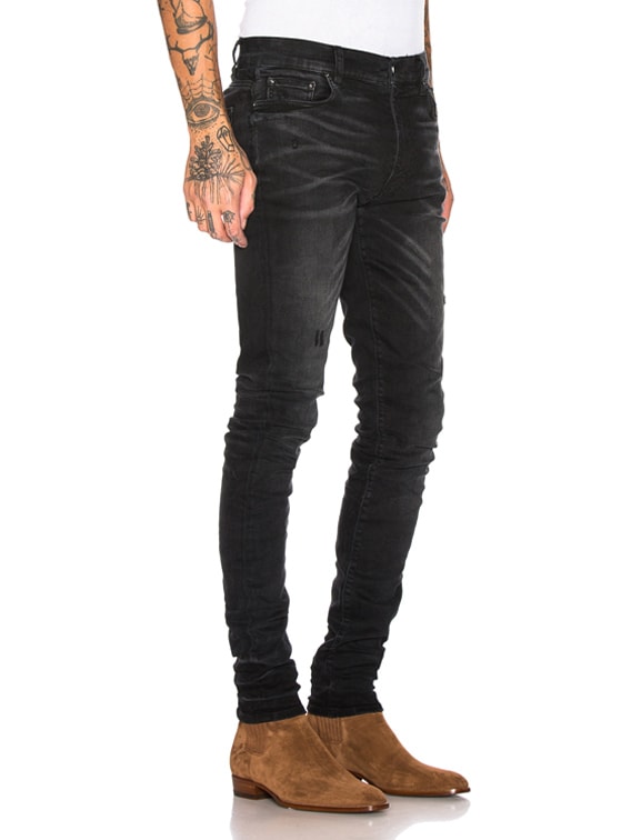 amiri black stack jeans