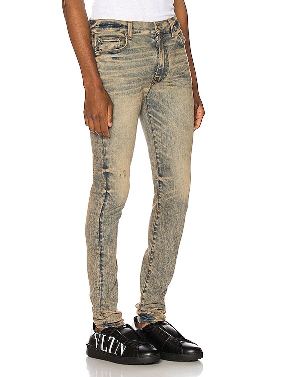 amiri indigo stack jeans