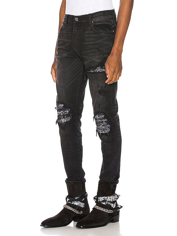 amiri bandana jeans black