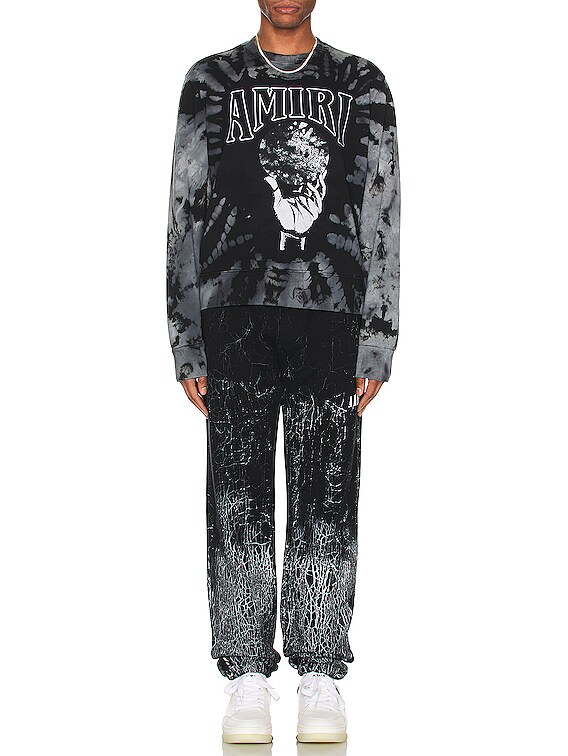 Amiri Crystal Ball Tie-dye Crewneck in Black | FWRD Amiri Crystal Ball Tie-dye Crewneck in Black | FWRD