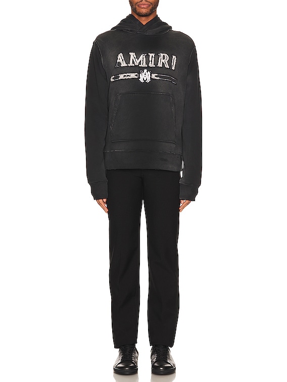 Amiri Ma Bar Applique Hoodie in Black | FWRD Amiri Ma Bar Applique Hoodie in Black | FWRD