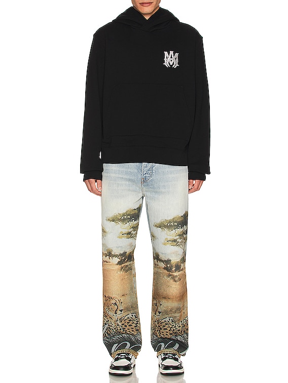 Crystal-embellished Paint-splattered Cotton-jersey Hoodie In Black