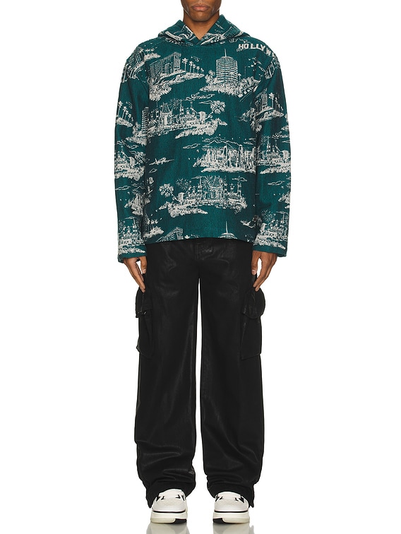 Amiri LA Landmark Tapestry Hoodie in Deep Teal | FWRD