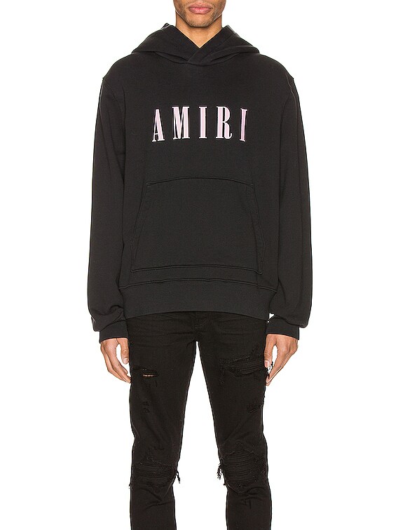 【AMIRI】 Amiri Core フーディー Amiri AMIRI Core Hoodie in Black & Salmon | FWRD