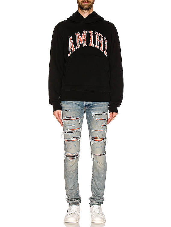 Amiri Amiri Bandana Applique Hoodie in Black & Orange | FWRD