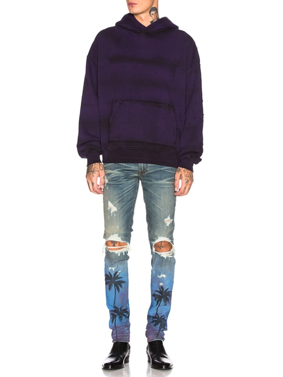 Amiri Tie Dye Shotgun Hoodie in Purple | FWRD