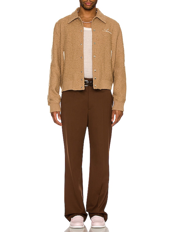 Amiri Bones Varsity Jacket in Tan FWRD