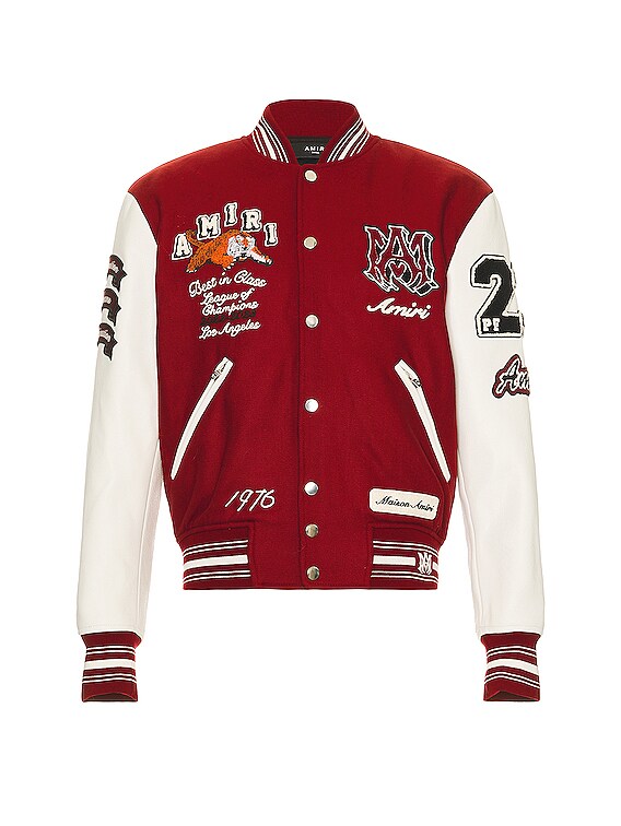 Vintage Patch varsity jacket in red - Amiri