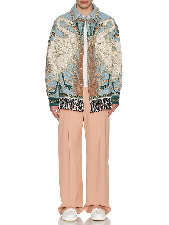 Amiri Swan Tapestry Overshirt in Ashley Blue | FWRD