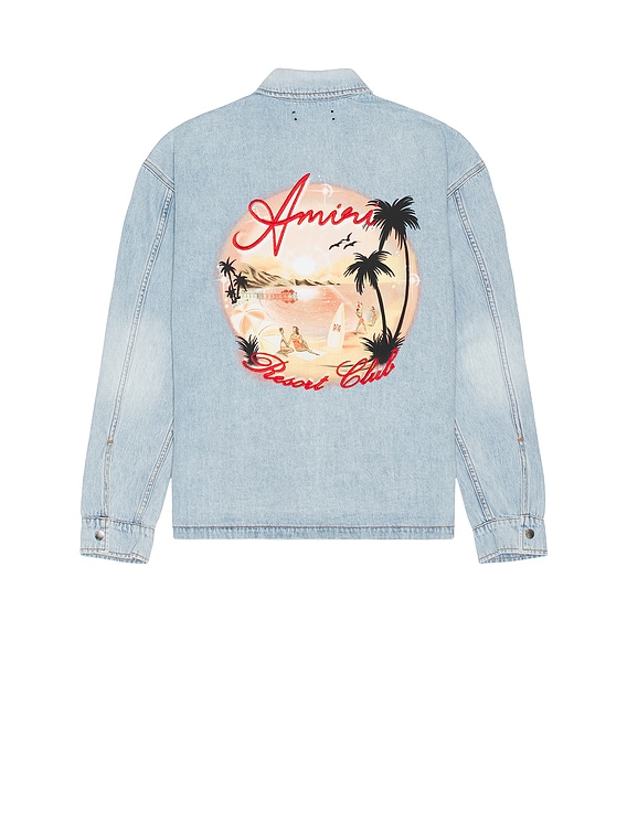 Amiri Resort Club Coach Jacket in Sky Indigo | FWRD Amiri Resort Club Coach Jacket in Sky Indigo | FWRD