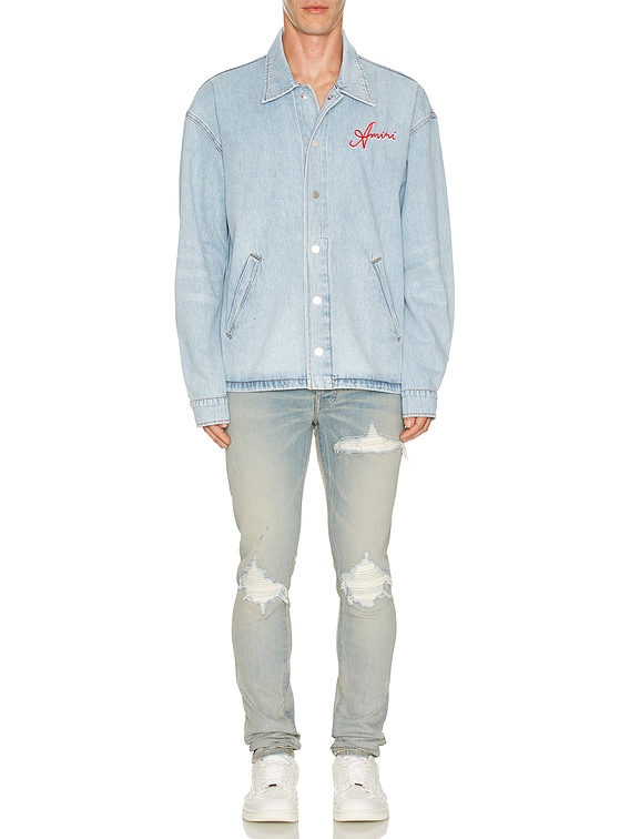 Amiri Resort Club Coach Jacket in Sky Indigo | FWRD Amiri Resort Club Coach Jacket in Sky Indigo | FWRD