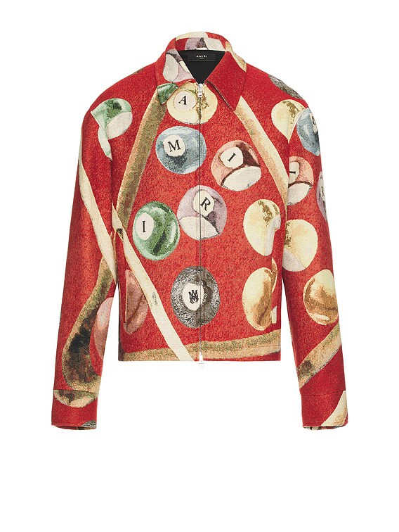 Amiri Billiards Tapestry Blouson in Deep Red | FWRD