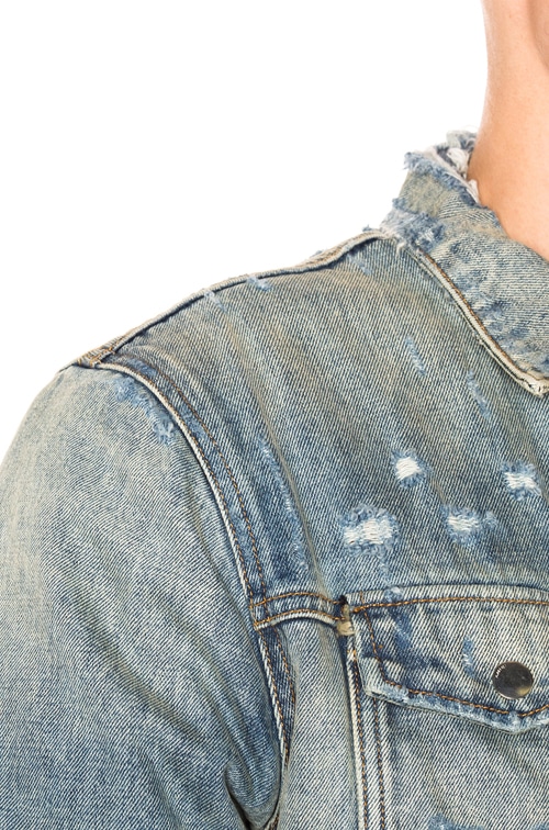 Amiri Reversible Denim Bomber Jacket in Indigo & Green | FWRD