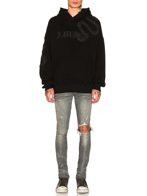 amiri glitter snake hoodie