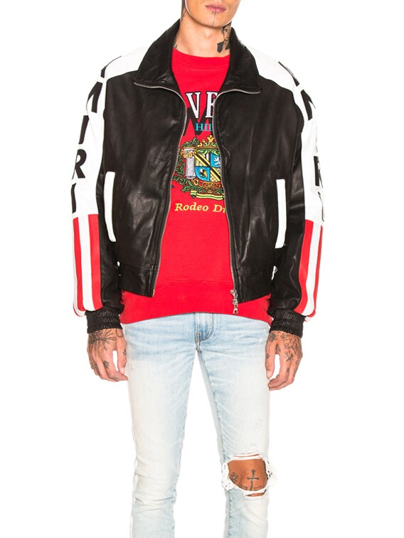 amiri leather bomber jacket