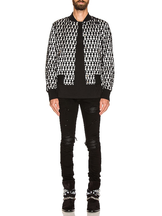 Amiri Playboy Flocked Bomber in Black | FWRD