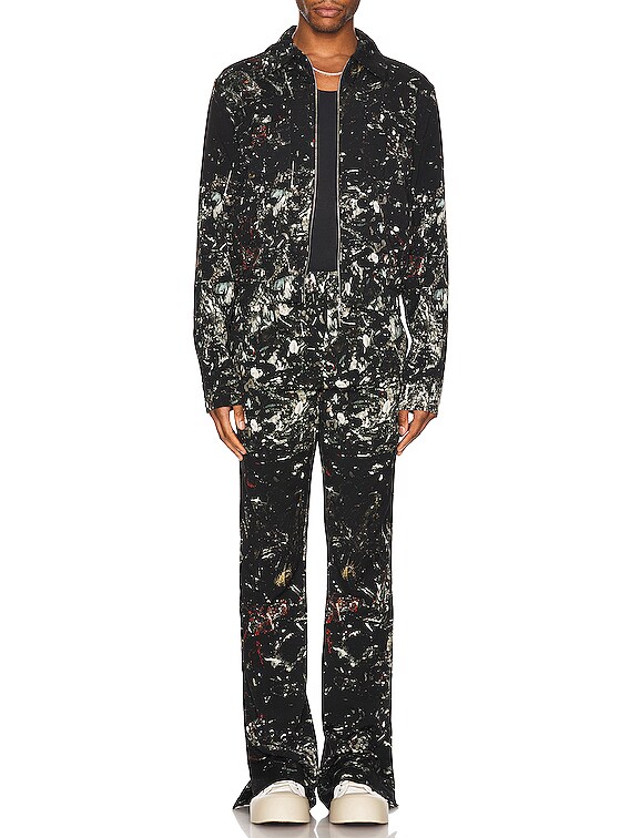 Paint Splatter Flared Jeans in Black - Amiri