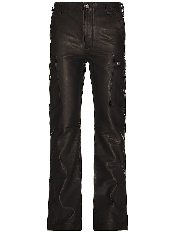 Flared leather leggings in black - Amiri