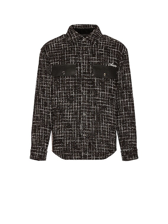 Amiri Boucle Padded Overshirt in Brown | FWRD Amiri Boucle Padded Overshirt in Brown | FWRD