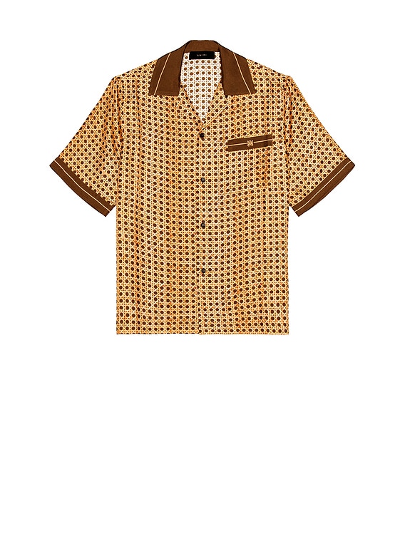 LEOPARD PRINT BOWLING SHIRT in brown - Palm Angels® Official