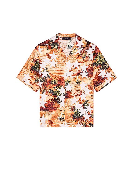 Amiri Tropical Star Camp Shirt in Orange | FWRD