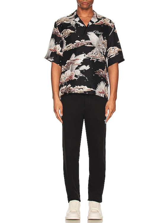 Amiri All Over Pegasus Bowling Shirt in Black | FWRD