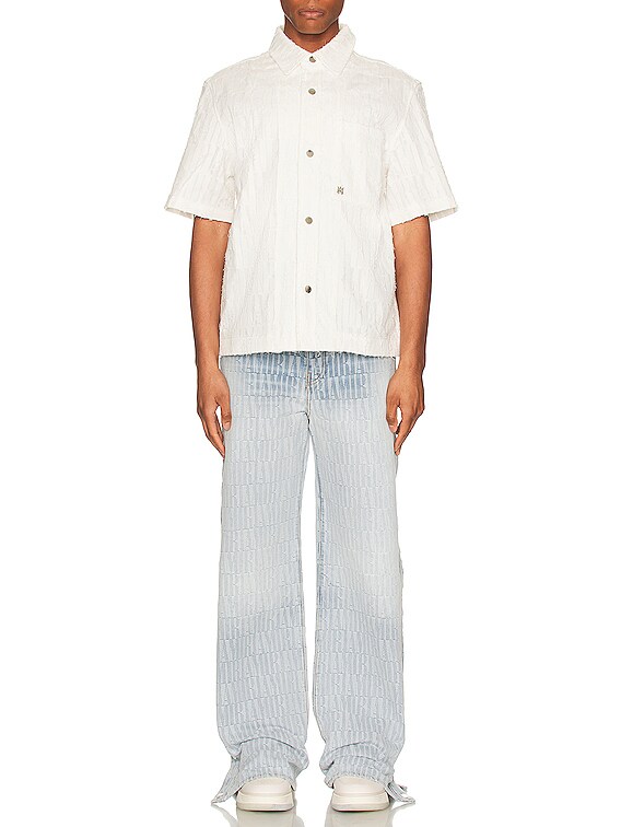 Amiri Burnout Bowling Shirt in White | FWRD Amiri Burnout Bowling Shirt in White | FWRD