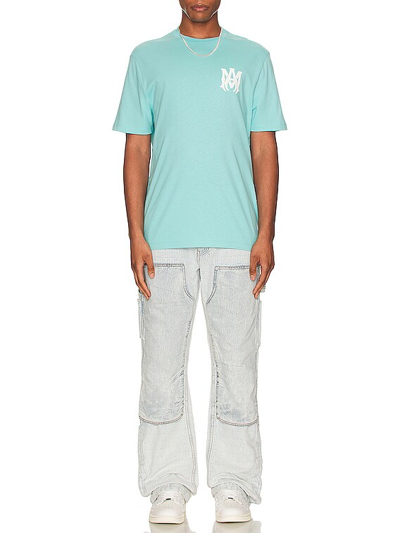 Amiri Ma Logo Tee in Aqua | FWRD