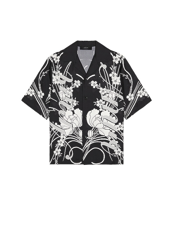 AMIRI Dragon printed bowling shirt - Black