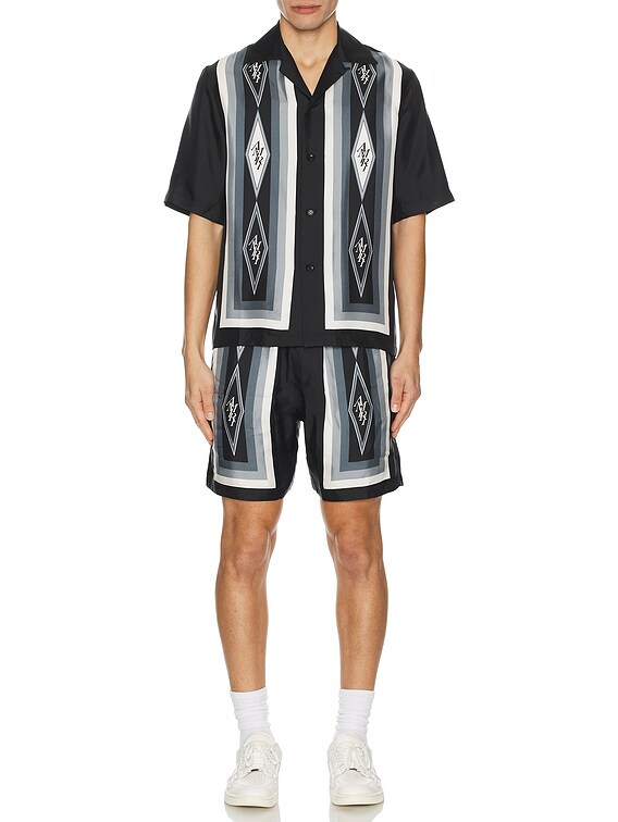 Amiri Diamond Bowling Shirt in Black | FWRD