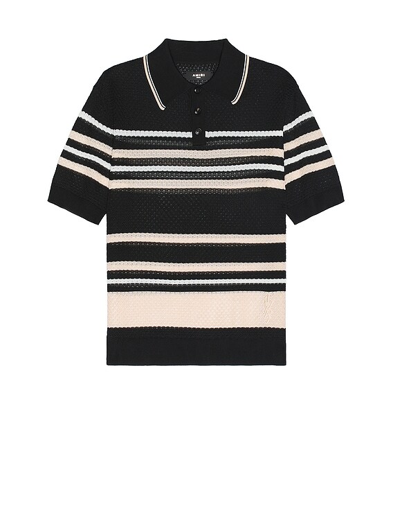 AMI Paris De Coeur Polo Shirt in Black | FWRD