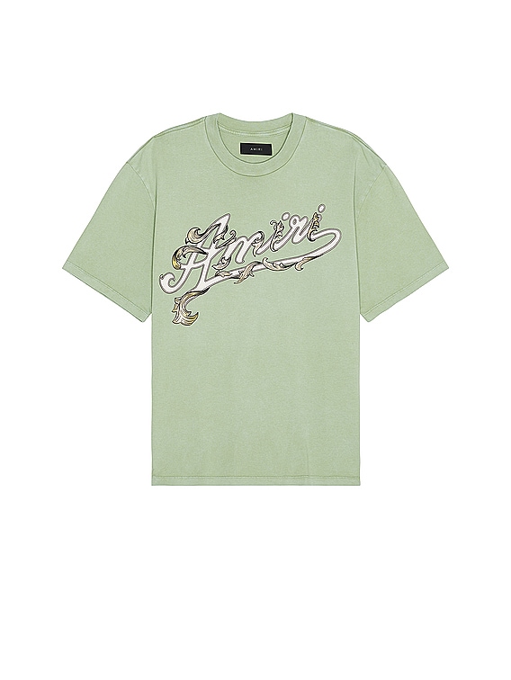 Amiri Amiri Filigree Tee in Mineral Green | FWRD