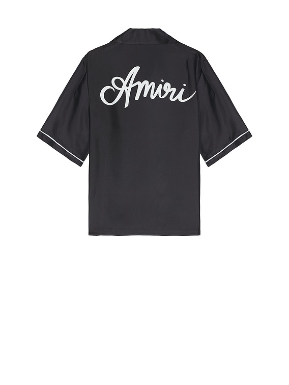 【関税込み】AMIRI ブラック Bowling Tシャツ Amiri MA Swirl Bowling Shirt in Black | FWRD