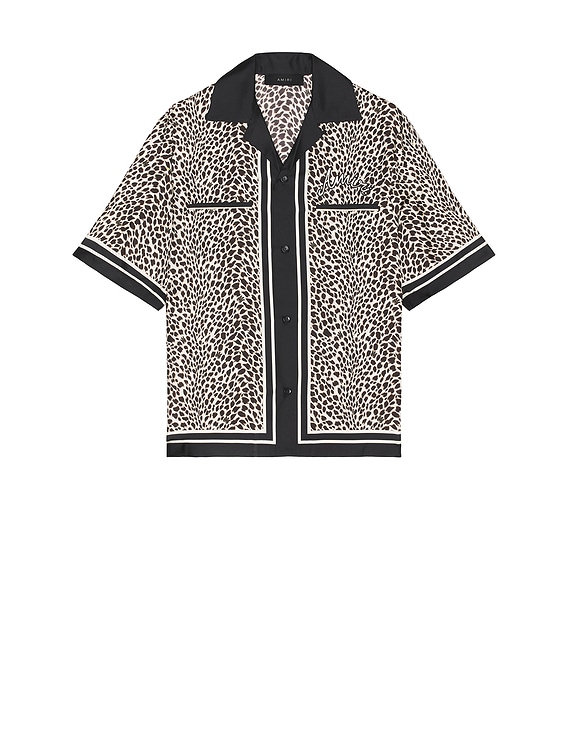 Amiri MA Leopard Bowling Shirt in Black Birch | FWRD