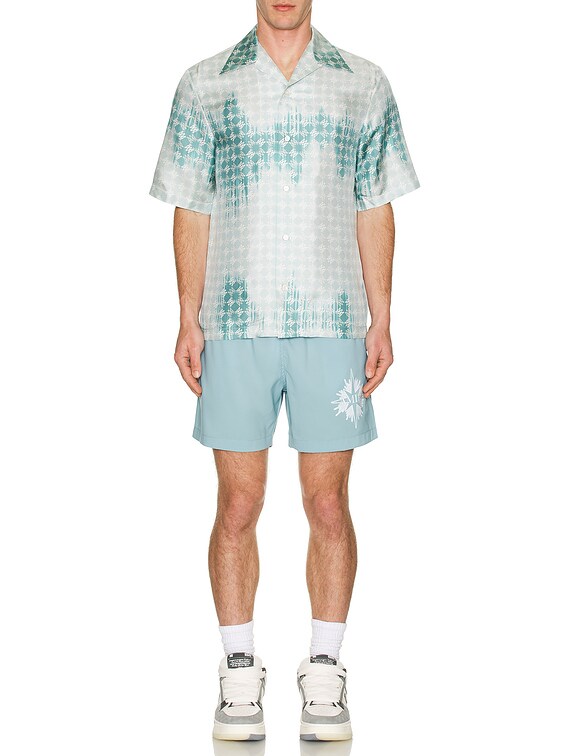 Amiri MA Quad Bleached Camp Shirt in Marine | FWRD