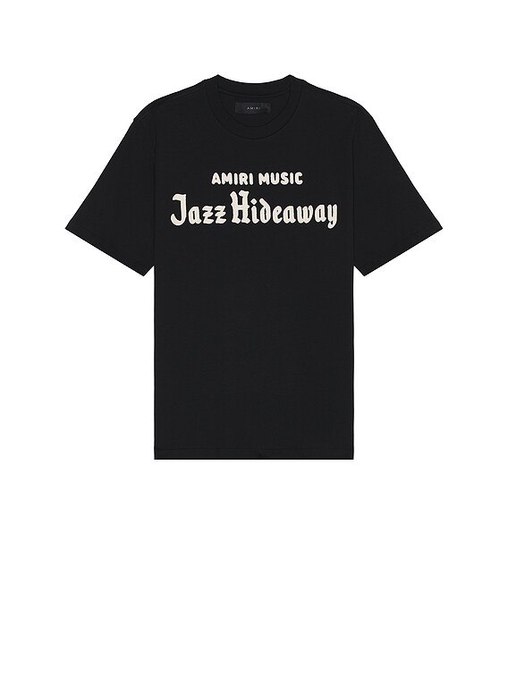 アミリ JAZZ HIDEAWAY コットンTシャツ ブラック Amiri Jazz Hideaway Tee in Black | FWRD