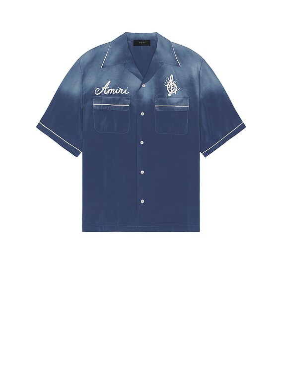 Amiri Saturday Night Camp Shirt in Navy | FWRD