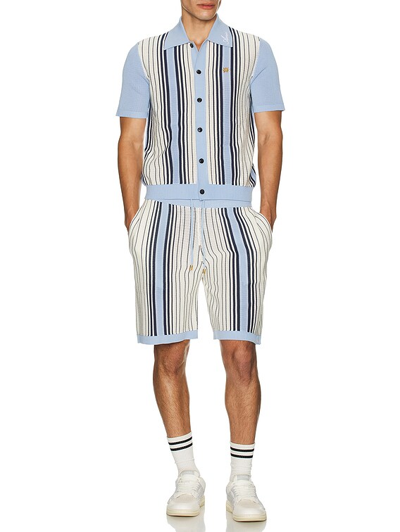 Tシャツ・カットソー AMIRI FW25 Amiri Script Stripe Shirt (AMKNIR1026 ASHLEY) AMIRI SCRIPT STRIPE SHIRT - Ashley Blue | AMIRI