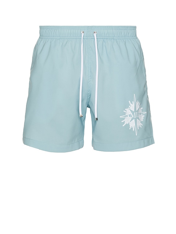Amiri Starburst Swim Trunk in Dusty Blue | FWRD