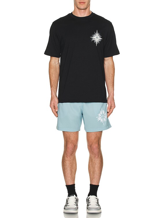 Amiri Starburst Swim Trunk in Dusty Blue | FWRD