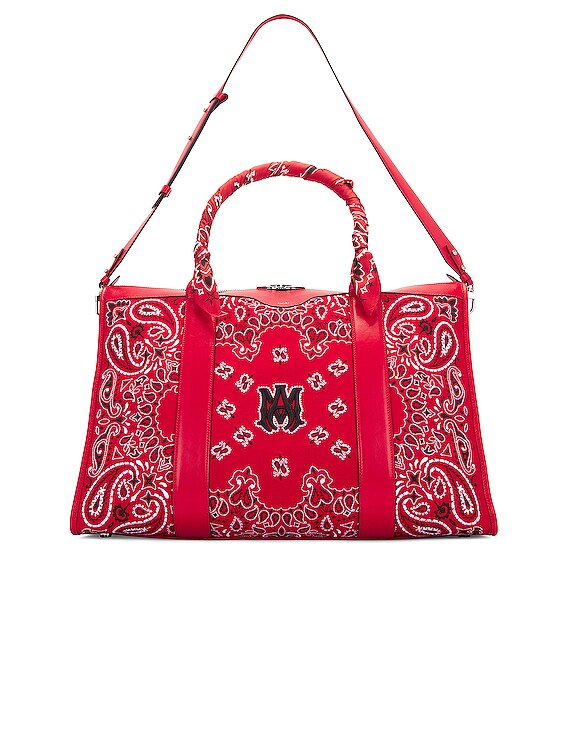 【AMIRI】BANDANA EMBROIDERED バッグ Amiri Bandana-embroidered denim duffel bag Amiri