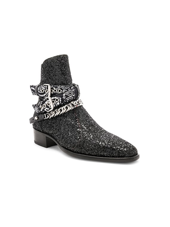 black boots with glitter