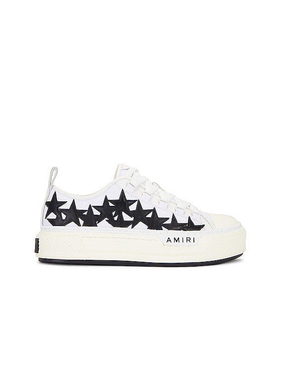 Amiri Stars Court Low Sneaker in White & Black | FWRD