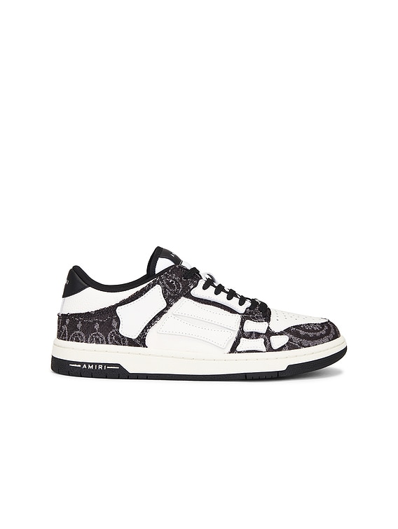 Amiri Bandana Denim Skeleton Top Low Sneaker in Black | FWRD