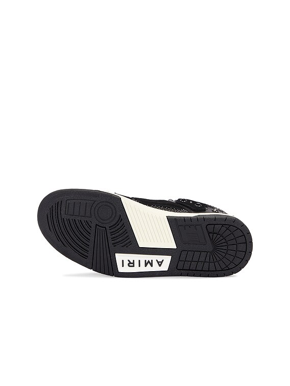Amiri Crystal Studded Skel Top Low Sneaker in Black | FWRD