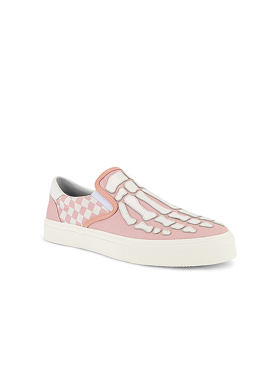 Amiri Checkered Skel Toe Slip On in Pink White FWRD