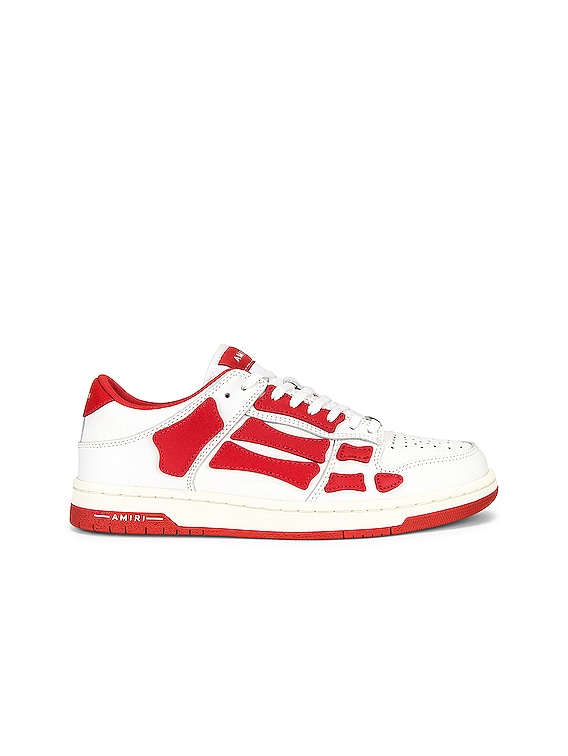 Amiri Skel Top Low in White & Red | FWRD