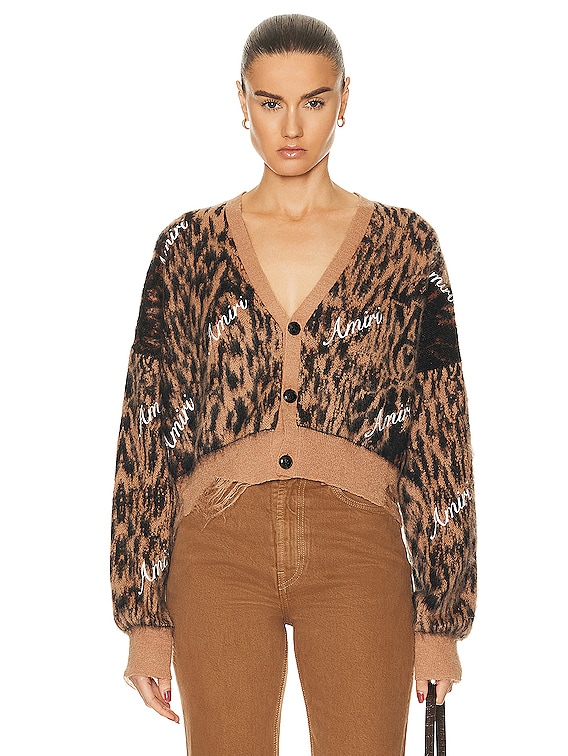 Amiri Cheetah Cardigan in Brown FWRD