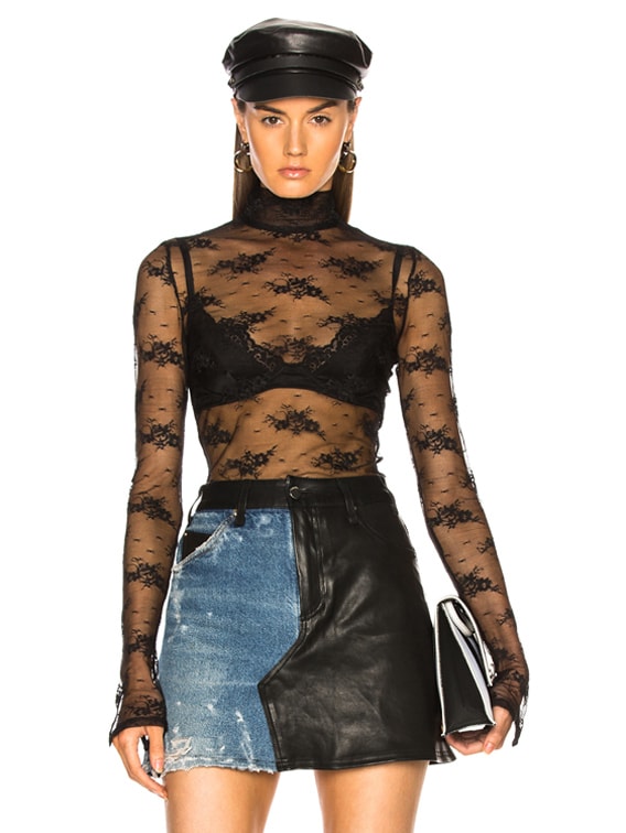 lace turtleneck top